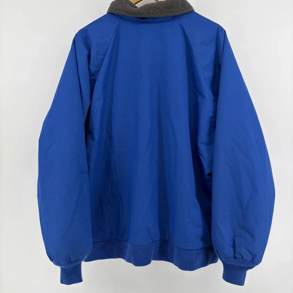 Lands‎ End Squall Jacket Mens L Blue Fleece Lined Vintage Nylon Bomber Zip